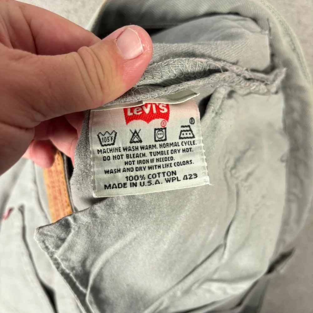 Levis‎ 501 Jeans Mens 36x27 Light Gray Straight Leg Button Fly Y2K USA